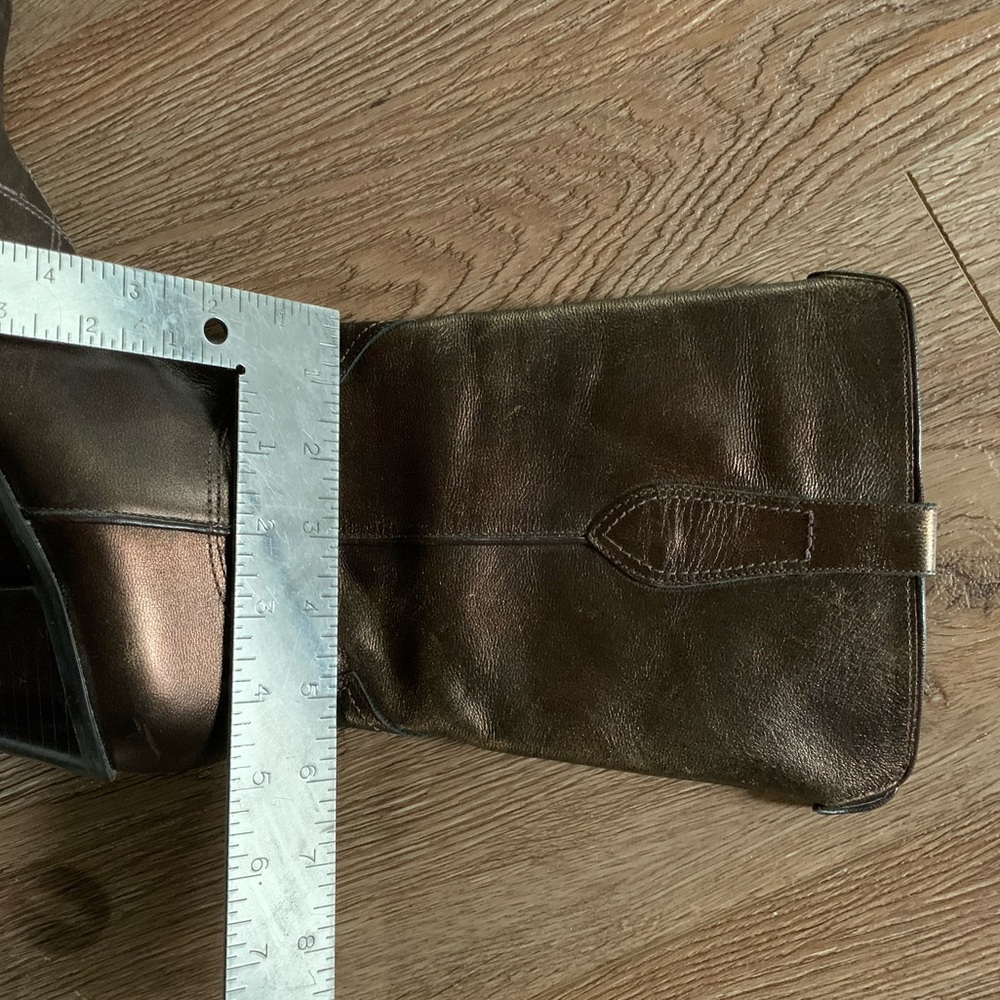 Franco Sarto leather bronze metallic cowboy boots - Picture 13 of 14